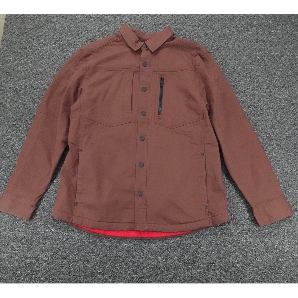 Alaskan Hardgear Overshirt Mens L Brown Fleece Lined Snap Front Workwear